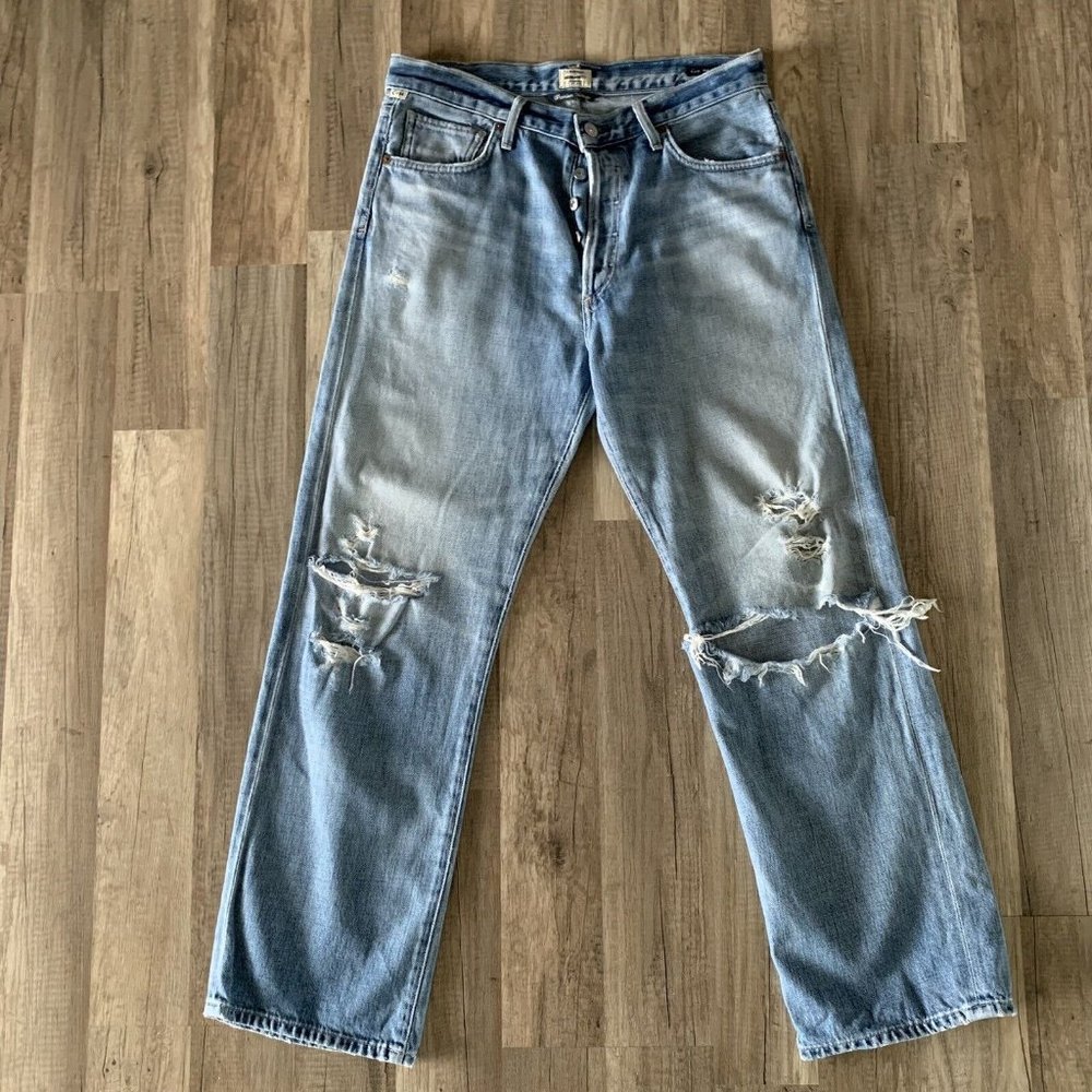 Womens COH Citizens of Humanity Cora High Rise Relaxed Crop Button Fly Jeans 28